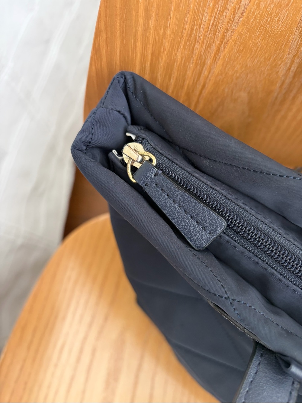 RADLEY LONDON Navy Blue Nylon Quilted Tote with Dog Charm - Picture 4 of 11